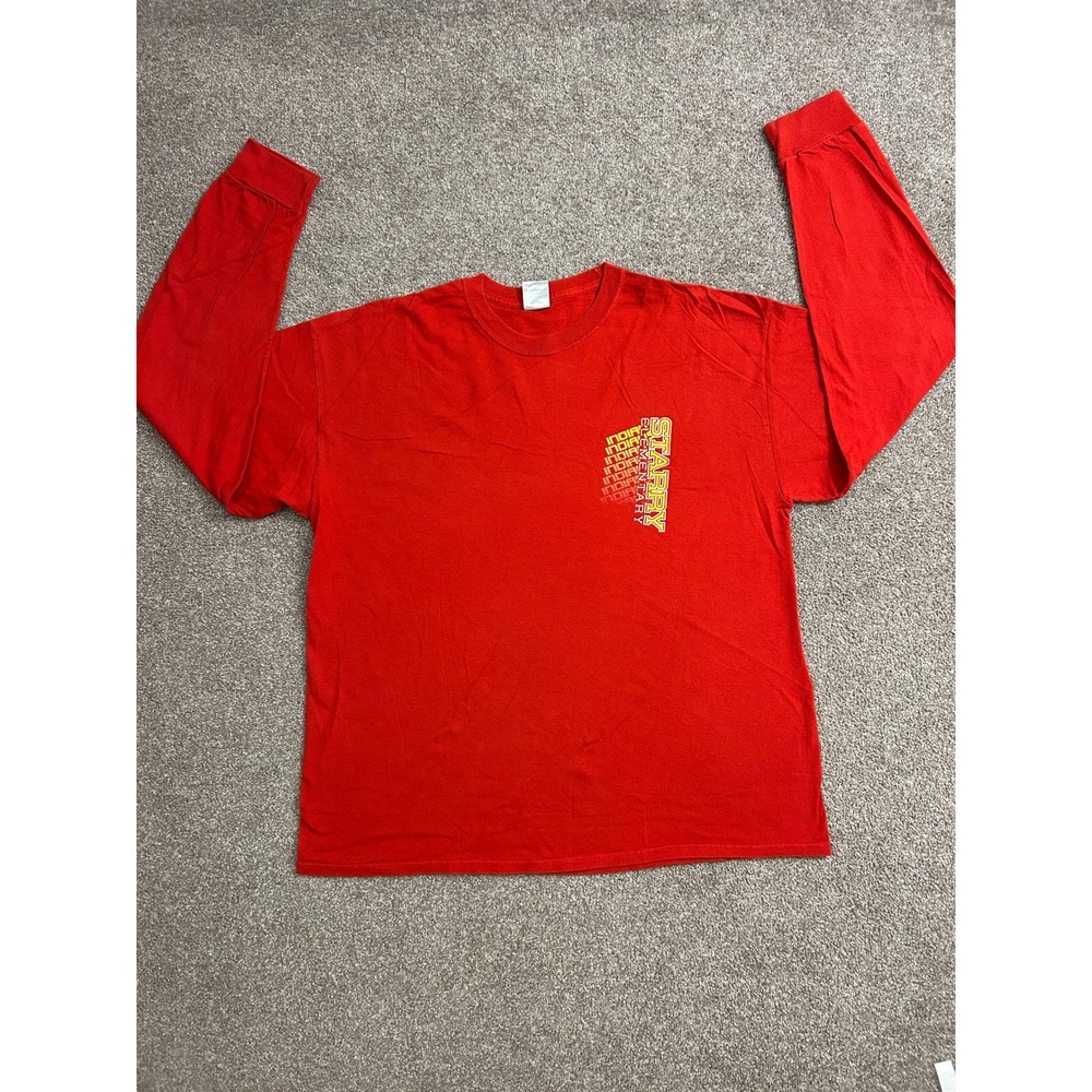 VTG Starry Elementary Long Sleeve Shirt Mens XL Red Excellent Graphic Tee